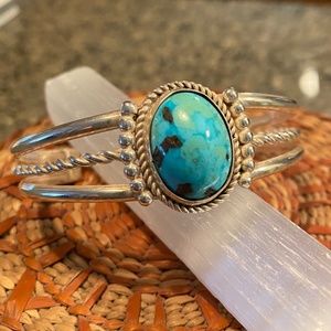 Silver & Turquoise Southwestern Style Cuff Bracelet